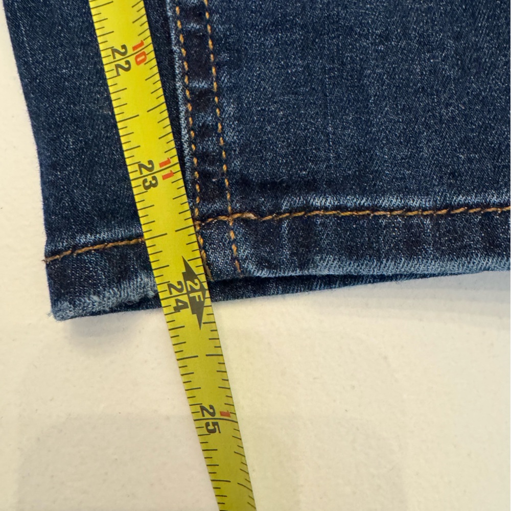 Free People Dark Blue Distressed High Waisted Skinny Jeans size 32 - Picture 6 of 8